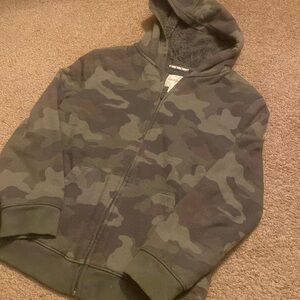 EUC green camo zip up hoodie